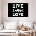 thumbnail image 2 of Elephant Stock Live Laugh Love Typography Ii Wall Art - Horizontal Canvas Wall Art - Living Room Wall Decor - Inspirational And Typography Canvas - Black And White Decor - 45" x 30", 2 of 8