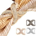 thumbnail image 2 of Scarf Rings for Women X Shaped Scarf Buckle Rhinestone Shawl Slide Pin Clip for Clothing Silk Scarves Accessories, 2 of 7