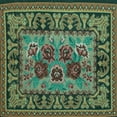 thumbnail image 1 of Ahgly Company Indoor Square Persian Turquoise Blue Traditional Area Rugs, 7' Square, 1 of 4