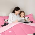 thumbnail image 5 of Homewish Kawaii Panda 2pcs Bedding Comforter Set for Kids Children Teens,Pink Bubbles Twin Comforter Sets,Cute Animal Breathable Bedding Set,Super Cozy Room Decor,Reversible, 5 of 8