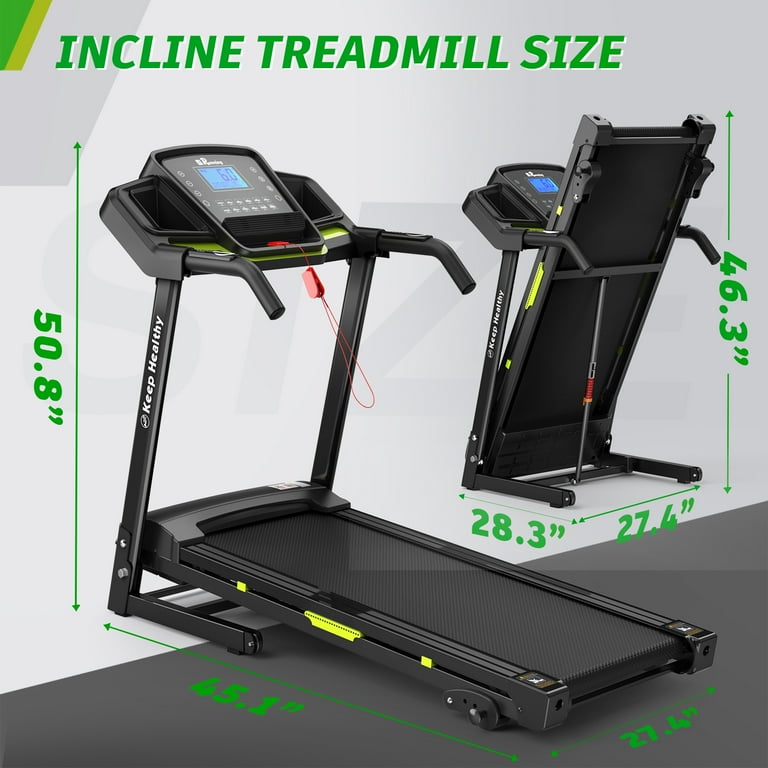 Foldable Treadmill for Home/Office, 300LBS+ Capacity, LCD Display