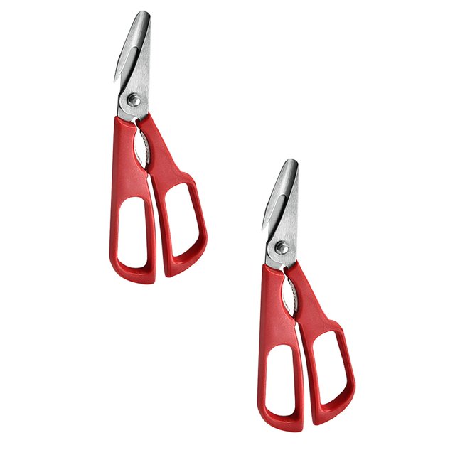 Oleegame 2PC Stainless Steel Cutlery Set New Lobster Fish Shrimp Crab Seafood Scissors Shears Snip Shells Kitchen Tool Red