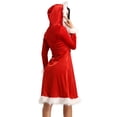 thumbnail image 4 of Aislor Women's Red Christmas Mrs Santa Long Sleeve Hooded Tutu Dress Cosplay Outfits, 4 of 7