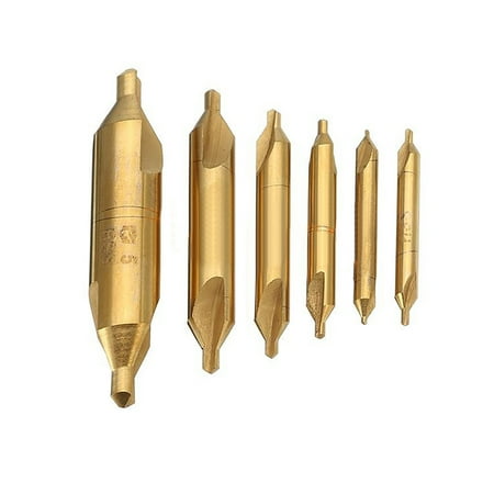 

Elenxs Pack of 6 Center Drills Set 1.0-5.0mm Hole Drill Bits High-speed Steel Portable Replacement Professional Construction Hand Tools Type 1