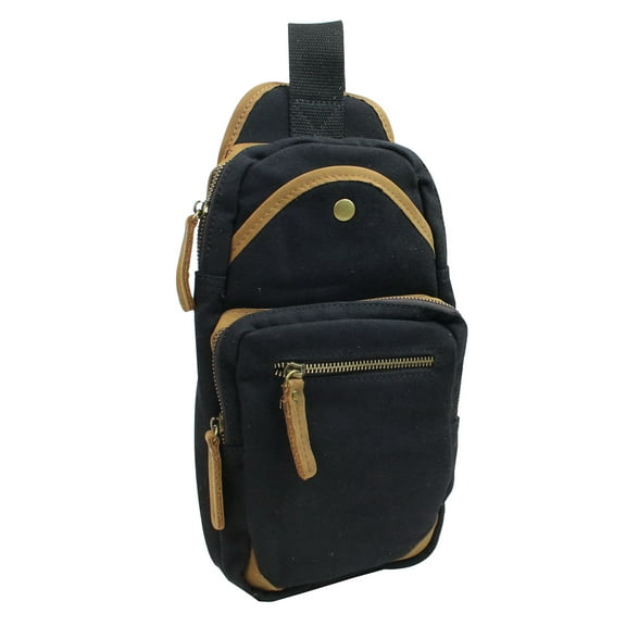Vagarant Traveler Cotton Canvas Travel Chest Pack CK85.BLK