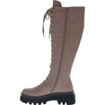 thumbnail image 2 of Women's Knee High Boots Lace Up Combat Boot Chunky Platform Lug Sole Side Zip Riding Boots, 2 of 4