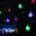 thumbnail image 4 of Luces de cadena Luces de globo de cristal multicolor para exteriores, luces de patio con energía solar impermeables para jardín -5M30LED, 4 of 5