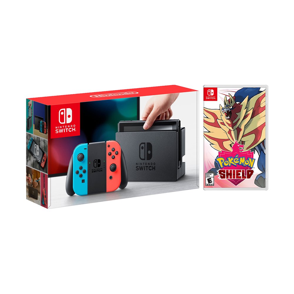 Nintendo Switch RedBlue JoyCon Console Bundle W