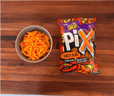 Takis Pix Cheezy Blast Cheese Flavored Corn Snacks, Zero Heat, No Artificial Colors Added, 2.875 oz Bag, 14 PACK