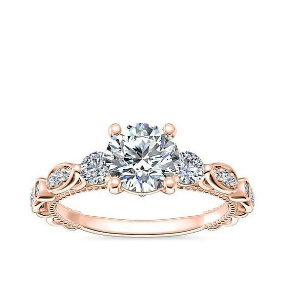 2.30 Carat Round Cut Moissanite Diamond Ring for Someone Special Solid 14K Rose Gold Ring Size 7 Fine Jewelry Gifts by Diamond-Capitals