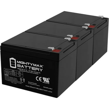 ML12-12 - 12V 12AH F2 SLA AGM DEEP-CYCLE RECHARGEABLE BATTERY - 3 Pack