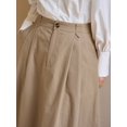 thumbnail image 6 of High-Waist Pleated A-Line Midi Skirt In Khaki, 6 of 8
