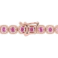 thumbnail image 3 of Everly Women's 3 3/4ct TGW Pink Sapphire 14k Rose Gold Halo Tennis Bracelet, 3 of 9