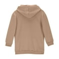 thumbnail image 6 of Spazoro Toddler Girls Long Style Sweatshirts Hoodie, Long Sleeve Solid with Pocket Warm Sport Soft Pullover for Kids Girls Khaki Size 5 T, 6 of 9