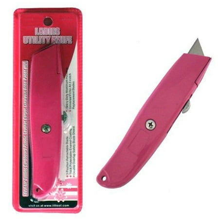 Ladies Utility Knife Box Cutter Retractable Razor Changing Blades Heavy Duty
