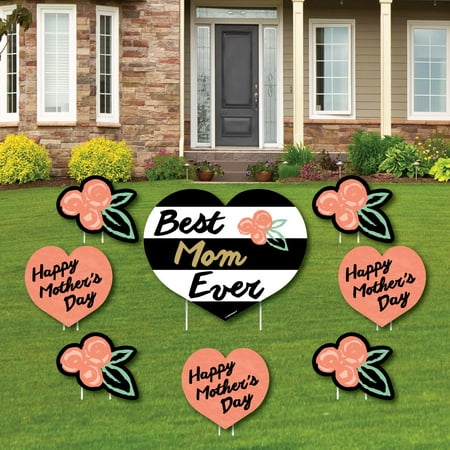 Best Mom Ever - Yard Sign & Outdoor Lawn Decorations - Mother's Day Yard Signs - Set of (Best Yard Sale Ever)