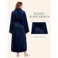 thumbnail image 5 of LOFIR Fleece Robe for Women Soft Warm Long Plush Bathrobe Slim Elastic Ladies Sleepwear Housecoats (S/M, Navy Blue), 5 of 9