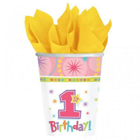 One-derful Girl Bright Stars Kids 1st First Birthday Party 9 oz. Paper Cups