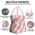 thumbnail image 3 of Pink and Gold Marble Texture Drawstring Lunch Bag Women - Drawstring Lunch Bag Insulated for Work Office - Stain-Resistant Large Lunchbags for Women with Multi-Pockets, 3 of 6
