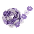 thumbnail image 2 of veasfak 2 yd Embroidered Violet Daisy Lace Edge Ribbon Wedding Applique Sewing Craft White, 2 of 9