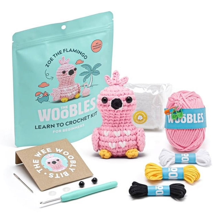 The Woobles Beginner Crochet Amigurumi Kits - Zoe The Flamingo