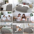 thumbnail image 6 of Black Striped Bedding 3 Piece Duvet Cover Set Queen Size, Modern Simple Farmhouse Beige Vintage Soft Microfiber Comforter Cover with Zipper Closure & Pillowcases, Wrinkle & FadeResistant Quilt Cover, 6 of 9