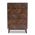 thumbnail image 4 of Baxton Studio Hartman Coffre de Rangement en Bois Fini Noyer Brun à 5 Tiroirs, 4 of 10