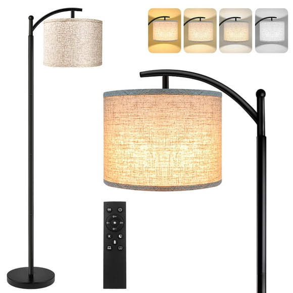 ROTTOGOON Floor Lamp for Living Room, 4 Color Temperature LED Floor Lamp with Remote Control & Foot Switch, LED Bulb Included, Modern Standing Lamp f