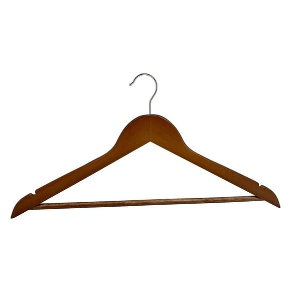 Wooden Hangers 5 Pack, Wooden Clothes Hanger, Wooden Hanger Bulk Walnut Smooth Finish Wood Hangers, Premium Wooden Hangers for Clothes Suit, 5PK WALNUT HANGER