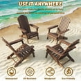 thumbnail image 3 of Ktaxon 1 Pack Patio Wood Adirondack Chair, Garden Chaise Chair Outdoor Folding Chair, Wooden Chair for Patio, Garden, Carbonized Color, 3 of 8