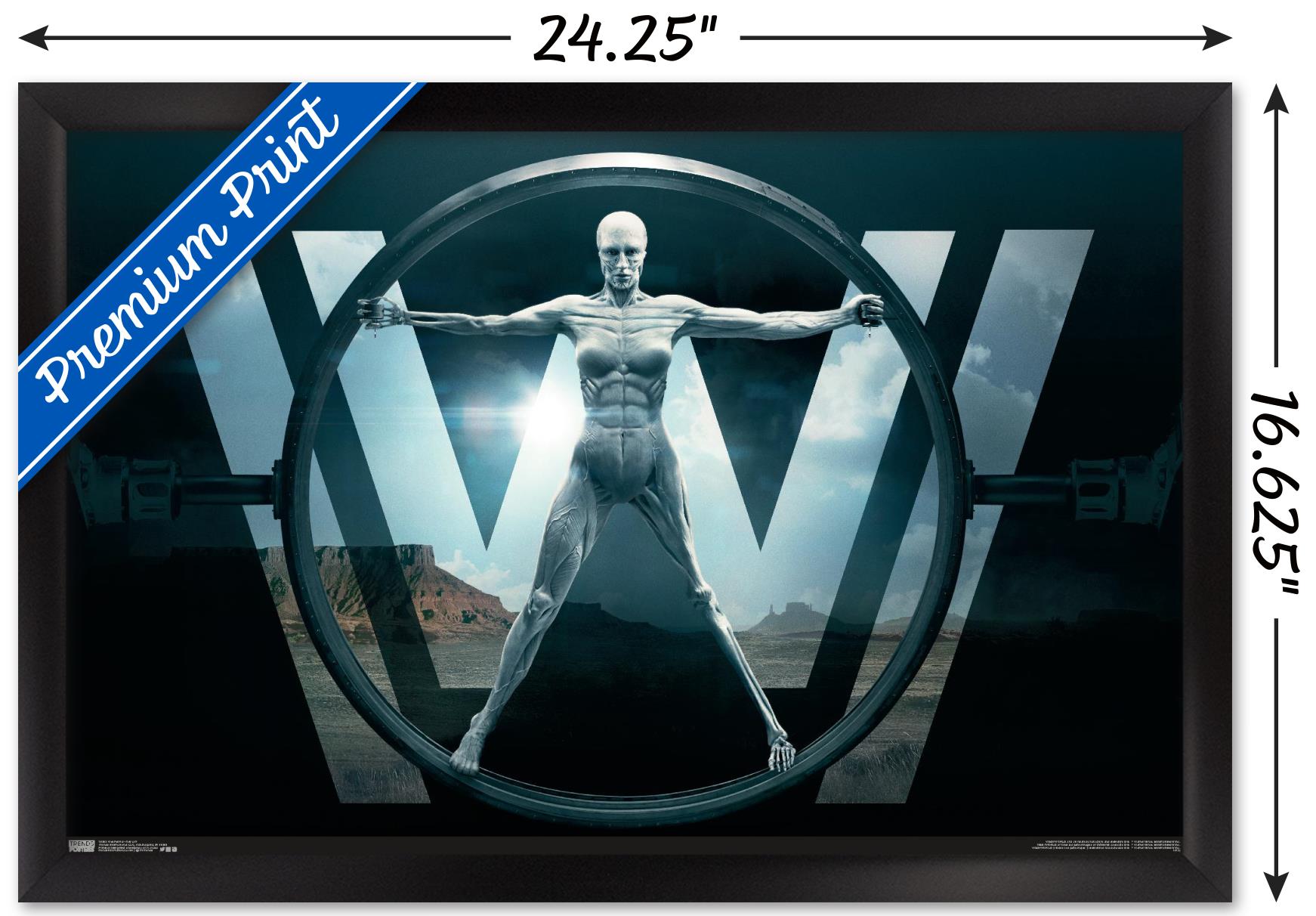 Westworld - Key Art Wall Poster, 14.725" x 22.375", Framed