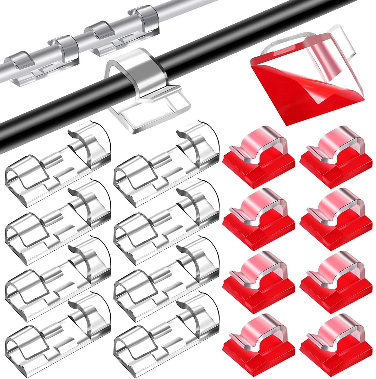 Yes.Ym 100 Pieces Mini Outdoor Cable Clips with Strong Self Adhesive Hooks,  Light Clips Wire Holder for Decoration，Durable Cable Wire Management for