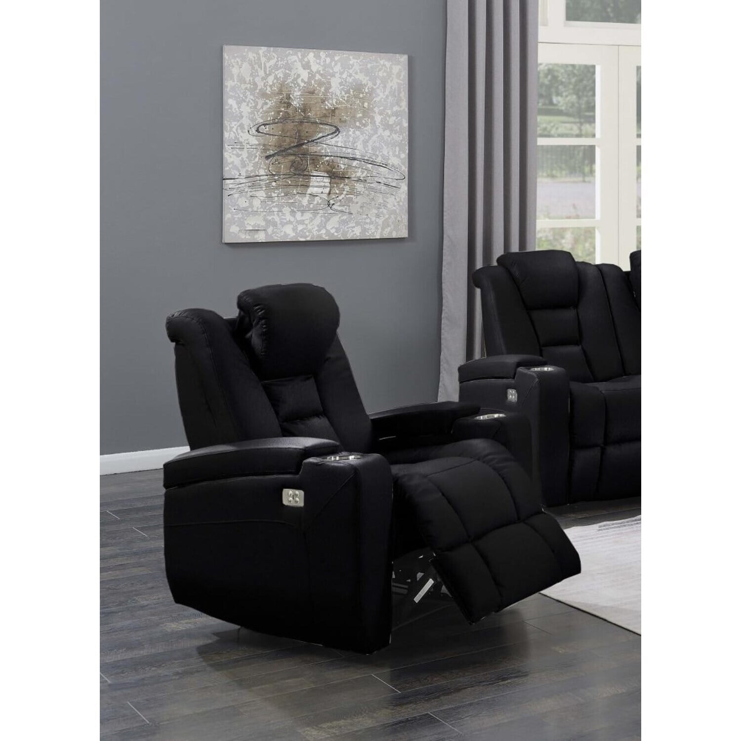 Transformers Leather Recliner Chair in Black