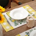 thumbnail image 4 of Lemon Summer Placemats 12x18 Inch Set of 4 Yellow Vase Spring Table Mats Farmhouse Rustic Holiday Kitchen Dining Table Decoration for Indoor Outdoor Dinner Party Décor GP082-18, 4 of 5