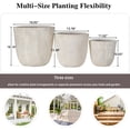 thumbnail image 6 of Euroco Large Concrete Planter Set of 3, 16.93"+13.78"+11.02" Dia Round Stackable Flower Pots with Drainage Holes and Rubber Plug,Modern Decorative Pots for Patio Garden Balcony Indoor Outdoor, 6 of 9