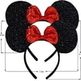 thumbnail image 1 of FANYITY - Diademas de orejas de ratón para niñas, mujeres, niños, fiestas, 2 piezas (rojo) FANYITY FANYITY, 1 of 2