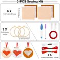 thumbnail image 2 of 3 Set Heart Felt Embroidery Kit Heart Embroidery Set Sewing Kits for Beginners Embroidered Cross Stitch Heart Hoops Starter Kit Cross Stitch Kits, 2 of 7