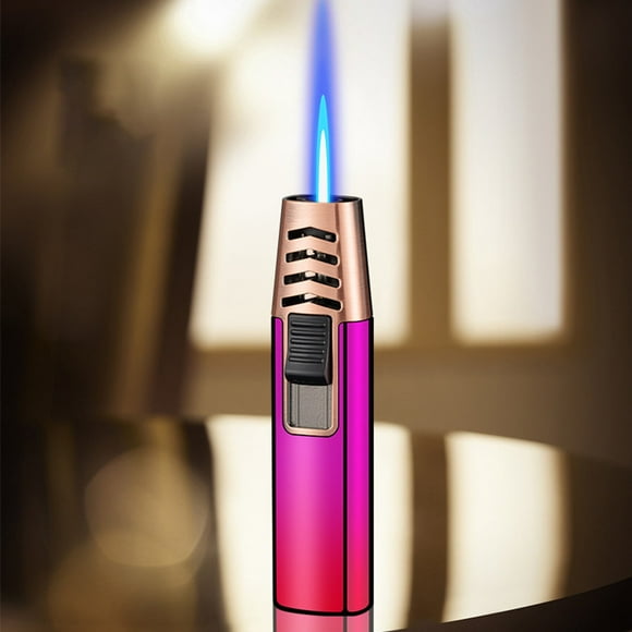 karymi Windproof Straight Torch Blue Flame Lighter Butane Torch Turbine Torcher Inflatable Gas Windproof Lighter Refillable Butane Lighter for Outdoor BBQ Baking Flash Deals Clearance Torch Lighter
