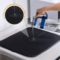 thumbnail image 3 of Microfiber Dish Drying Mat,Absorbent Dish Drainer Mats,Dishes Drying Pad,Large Countertops Sinks Draining Racks for Kitchen Counter,Under Sink,16×18",Black,HYG, 3 of 6