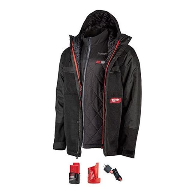 Milwaukee Electric Tools MLW255B-21XL M12 3-in-1 Heated AXIS Jacket Kit with Gridiron Workgear 