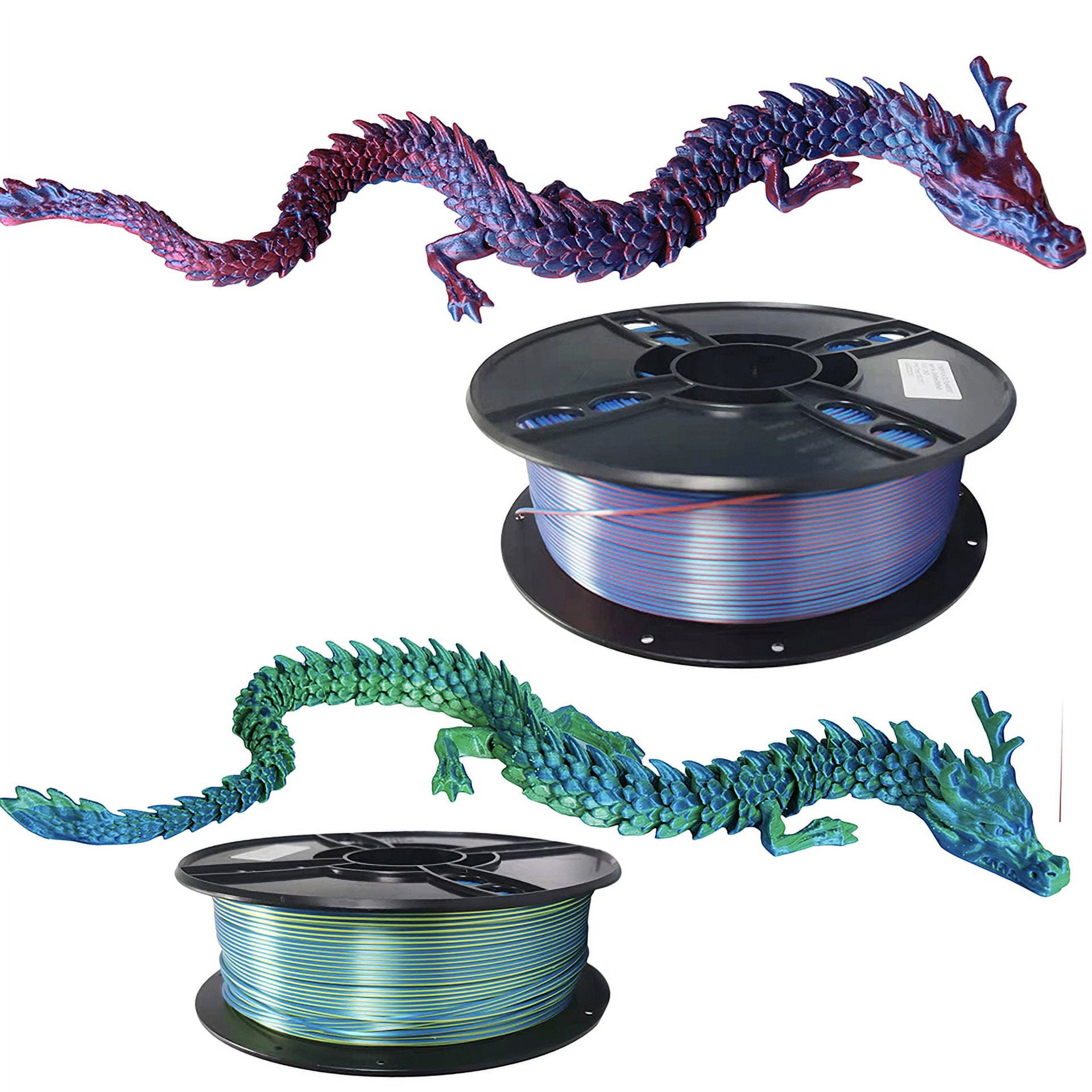 YOUGO 3D Printer Filament Dual Color PLA 200g Silk PLA 1.75mm Multicolor 3D Printing Material