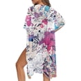 thumbnail image 5 of HELLHERO High Quality Fabrics Beach Cover Up for Vacation Casual Free Size Long Kimono Swimsuit Cover Up Floral Splash, 5 of 5