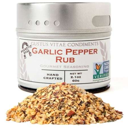 Gourmet Garlic Pepper - Gustus Vitae, Gourmet Seasoning, Garlic Pepper Rub, 2.1 oz(pack of 2)
