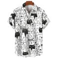 thumbnail image 4 of Camisa con estampado de gato de dibujos animados en 3D para hombre, cómoda, de verano, de manga corta, informal, holgada, de secado rápido, hawaiana, 4 of 5