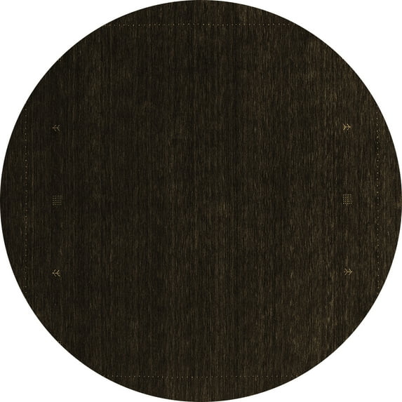 Ahgly Company Indoor Round Abstract Brown Contemporary Area Rugs, 3' Round