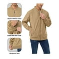 thumbnail image 4 of Little Donkey Andy Men's Lightweight Bomber Jacket Windproof Water Resistant Windbreaker for Golf Hiking (Khaki XL), 4 of 6