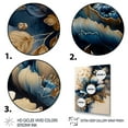 thumbnail image 3 of Designart Blue And Gold Floral Bunch III Canvas Wall Art, 3 of 5