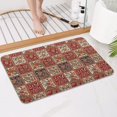thumbnail image 4 of Red Boho Ethnic Floral Patchwork Pattern Bathroom Rugs Mat,Non Slip Microfiber Bathroom Rug,Rubber Backing,Soft Bathroom Mats for Bathroom Floor,Tub and Shower,17x27in(43x68cm), 4 of 5