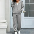 thumbnail image 2 of QATAINLAV Womens Fall Clothes Oversized Zip up Hoodie Sweatshirt Jacket and Jogger Sweatpants 2 Piece Sweatsuits Lounge Sets, Gray, M,, 2 of 10