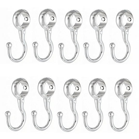 Movable Stainless Steel Pipe Hooks - 10 Pack for Wardrobes & Bathrooms!